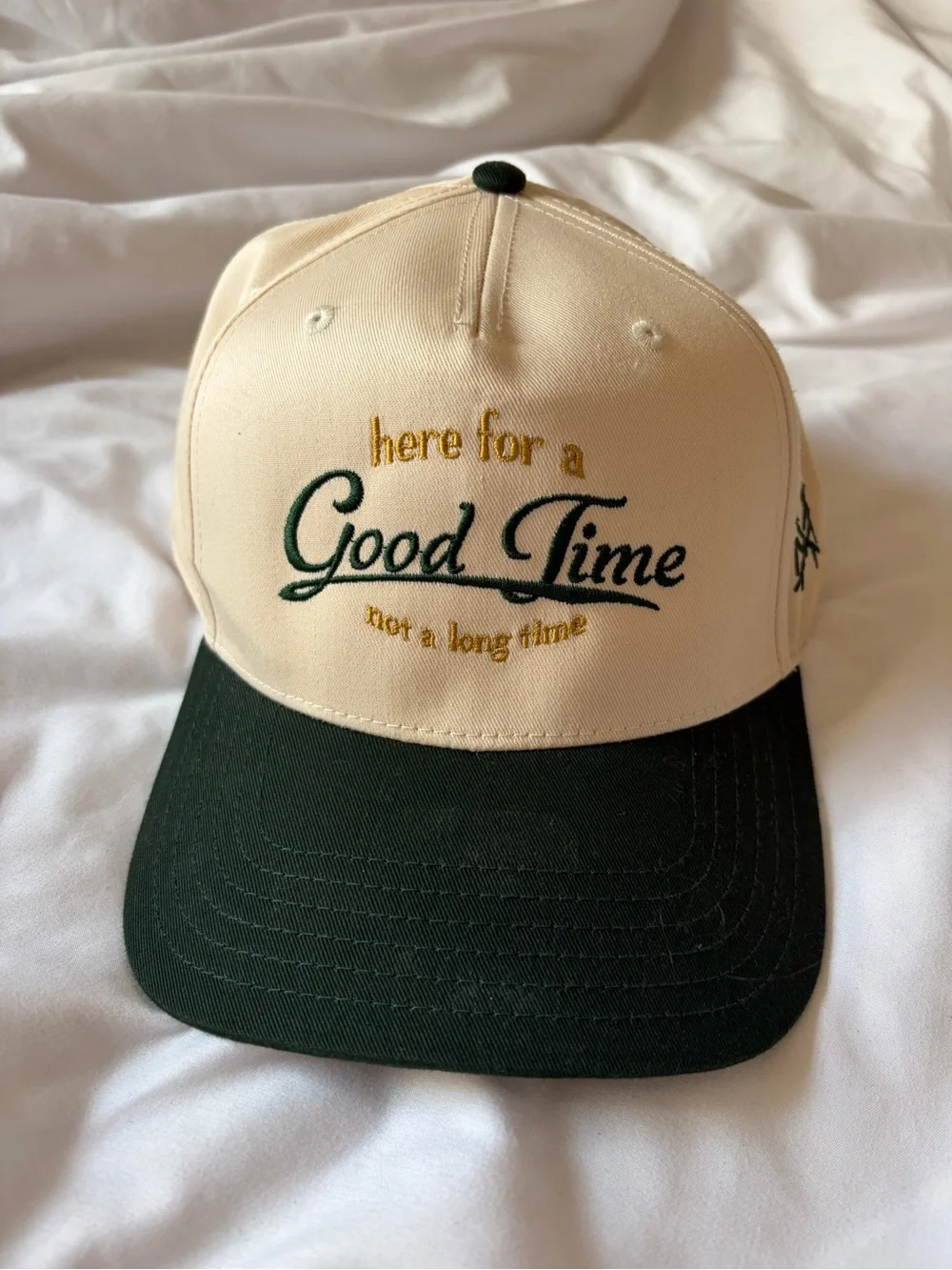 OTTO Cream and Dark Green 'Good Time' Baseball Cap